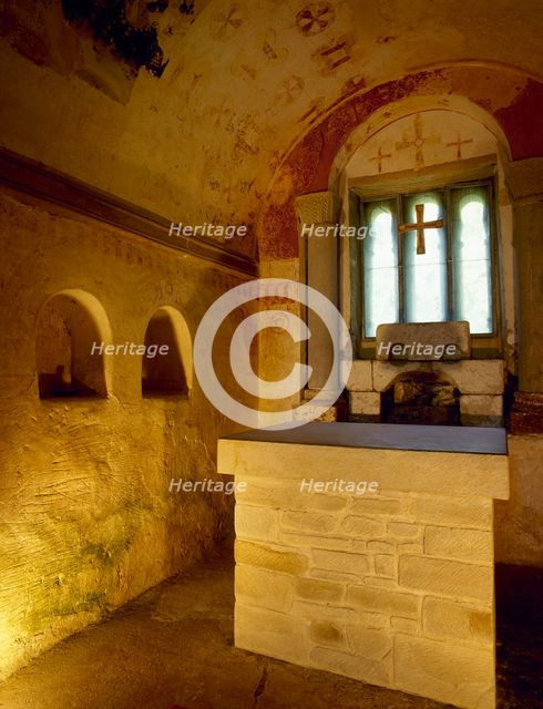 Interior, Church of the Holy Saviour of Valdedios, Asturias, Spain, 9th century, (2002). Creator: LTL.