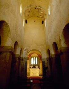Interior, Church of the Holy Saviour of Valdedios, Asturias, Spain, 9th century, (2002). Creator: LTL