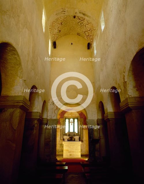Interior, Church of the Holy Saviour of Valdedios, Asturias, Spain, 9th century, (2002).  Creator: LTL.