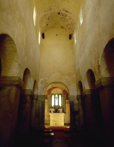 Interior, Church of the Holy Saviour of Valdedios, Asturias, Spain, 9th century, (2002). Creator: LTL