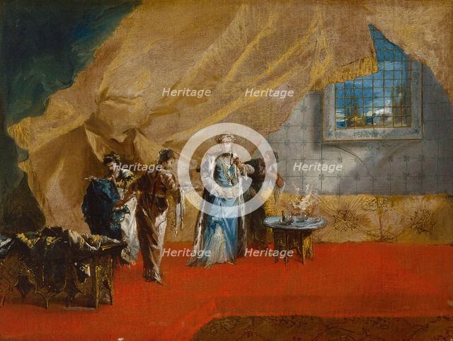 Interior: A Sultana taking Coffee in the Harem, 1742/43. Creator: Antonio Guardi.