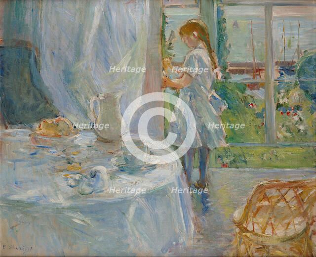 Interior at Jersey or Child with doll, 1886. Creator: Morisot, Berthe (1841-1895).