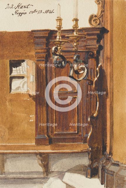 Interior at Reggio, Italy, October 13, 1841. Creator: Solomon Alexander Hart.