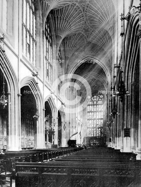 Interior, Bath Abbey, Somerset, 1924-1926.Artist: Humphrey Joel