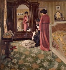 Interior, Bedroom with Two Figures, 1904. Creator: Felix Vallotton