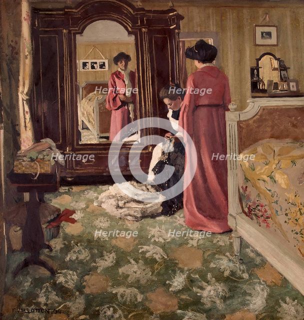 Interior, Bedroom with Two Figures, 1904. Creator: Felix Vallotton.