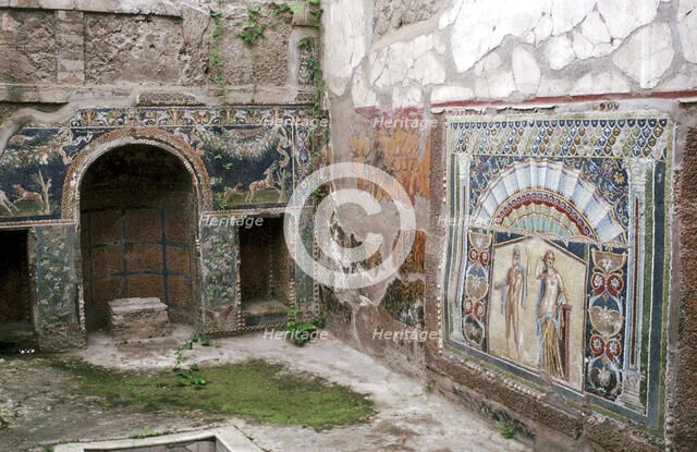 Interior garden-room in the House of Neptune, Herculaneum, Italy. Artist: Unknown