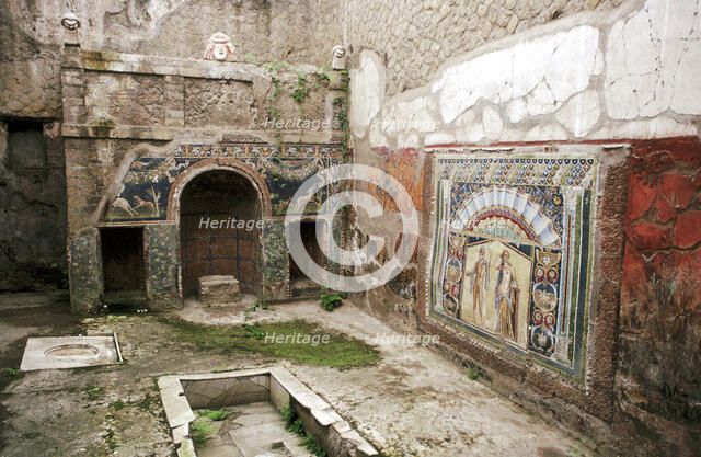Interior garden-room in the House of Neptune, Herculaneum, Italy. Artist: Unknown