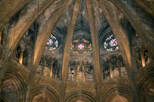 Interior dome of the Cathedral of Santa Eulalia, Barcelona, Spain, 2007. Creator: Samuel Magal
