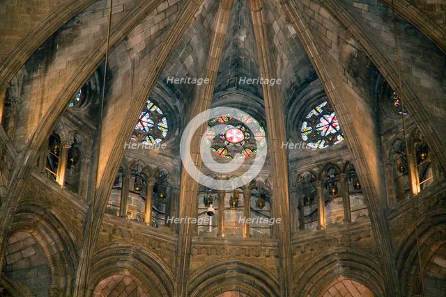 Interior dome of the Cathedral of Santa Eulalia, Barcelona, Spain, 2007. Creator: Samuel Magal.
