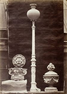 Interior Details and Candelabra, Théâtre du Vaudeville, Paris, 1869, printed 1875/76. Creator: Louis-Emile Durandelle