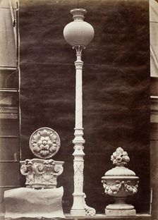Interior Details and Candelabra, Théâtre du Vaudeville, Paris, 1869, printed 1875/76. Creator: Louis-Emile Durandelle