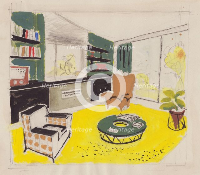 Interior design, 1951. Creator: Shirley Markham.