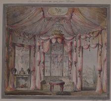 Interior design for the boudoir in the Count Bezborodko House in Moscow, 1790s. Artist: Lvov, Nikolai Alexandrovich (1751-1803)