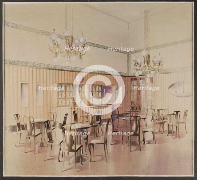 Interior Design for Café Atlashof, Vienna, c. 1911. Creator: Prutscher, Otto (1880-1949).