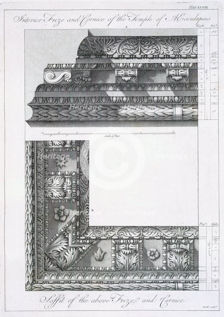 Interior frieze and cornice of the Temple of Aesculapius, pub. 1764.  Creator: Robert Adam (1728-92).