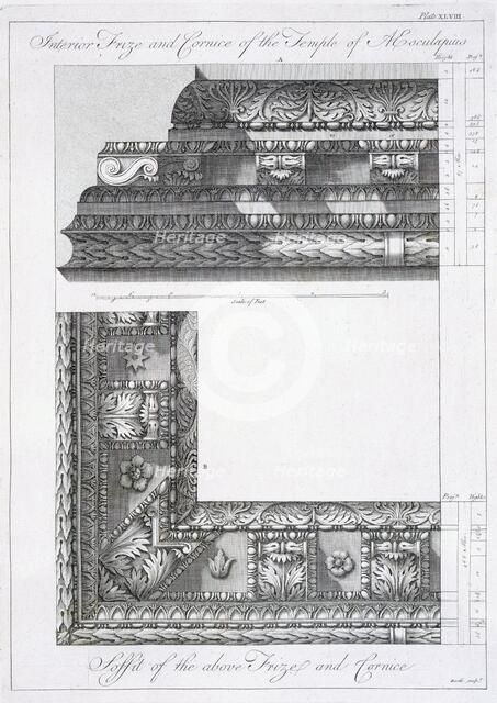 Interior frieze and cornice of the Temple of Aesculapius, pub. 1764.  Creator: Robert Adam (1728-92).