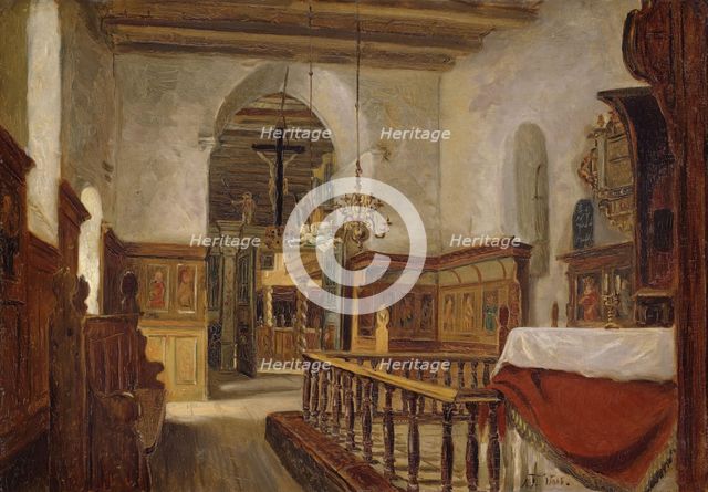 Interior from the Church at Voss, probably 1855. Creator: Adolph Tidemand.