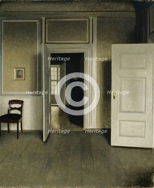 Interior from the Home of the Artist, 1900. Creator: Vilhelm Hammershoi.