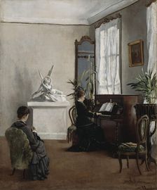 Interior from a Musical Home, 1879. Creator: Aukusti Uotila