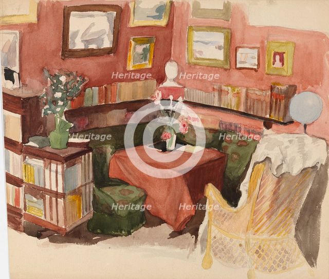 Interior from Annie and Berta Edelfelt's Home in Helsinki, 1900-1905. Creator: Albert Edelfelt.