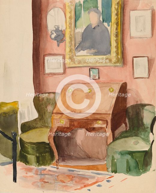 Interior from Annie and Berta Edelfelt's Home in Helsinki, 1900-1905. Creator: Albert Edelfelt.