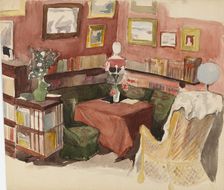 Interior from Annie and Berta Edelfelt's Home in Helsinki, 1900-1905. Creator: Albert Edelfelt
