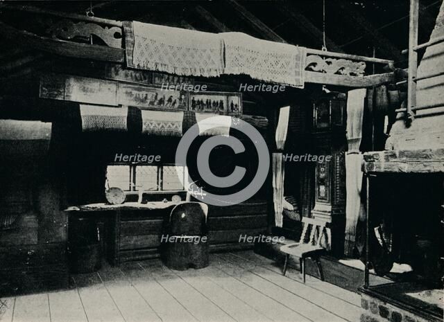'Interior From Mora, Skansen Open Air Museum, Stockholm', 1925. Artist: Unknown.