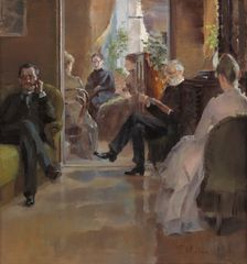 Interior from Rudolfina Wasastjerna's home in Helsinki, Pohjoisranta 6, 1889. Creator: Torsten Wasastjerna