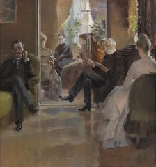 Interior from Rudolfina Wasastjerna's home in Helsinki, Pohjoisranta 6, 1889. Creator: Torsten Wasastjerna