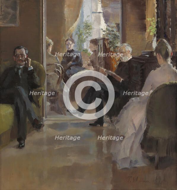 Interior from Rudolfina Wasastjerna's home in Helsinki, Pohjoisranta 6, 1889. Creator: Torsten Wasastjerna.