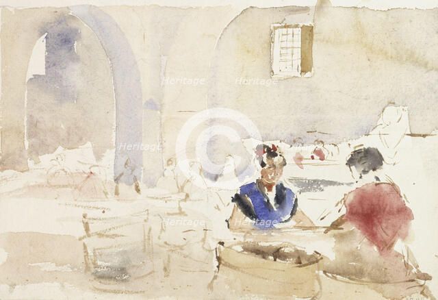 Interior from Spain (Tobacco Factory in Seville), 1881. Creator: Albert Edelfelt.