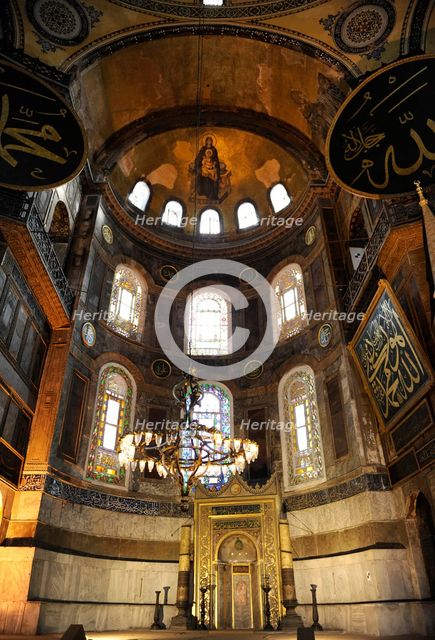 Interior, Hagia Sophia, Istanbul, Turkey, 2013.  Creator: LTL.