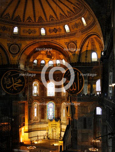 Interior, Hagia Sophia, Istanbul, Turkey, 2013.  Creator: LTL.