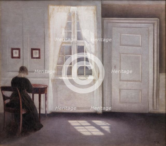 Interior in Strandgade, Sunlight on the Floor, 1901. Creator: Hammershøi, Vilhelm (1864-1916).