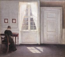 Interior in Strandgade, Sunlight on the Floor, 1901. Creator: Vilhelm Hammershøi