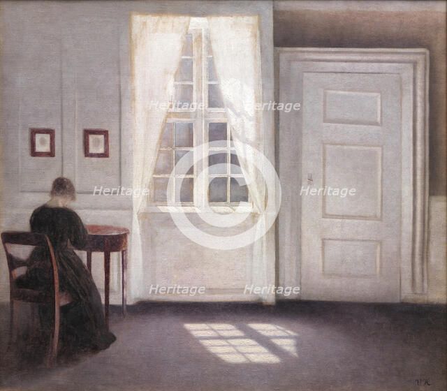 Interior in Strandgade, Sunlight on the Floor, 1901. Creator: Vilhelm Hammershøi.