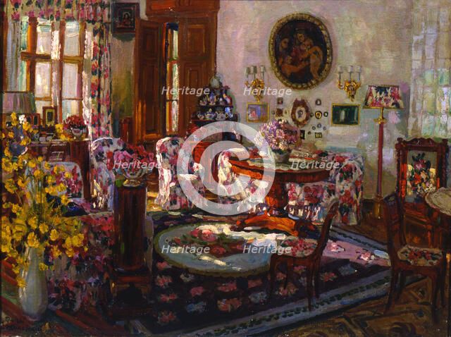 'Interior in the Manor House Brasovo', 1912.  Artist: Stanislav Julianovic Zukovskij