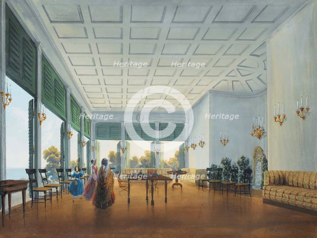 Interior in the Naryshkin Palace of Miskhor, 1841-1842. Creator: Bossoli, Carlo (1815-1884).