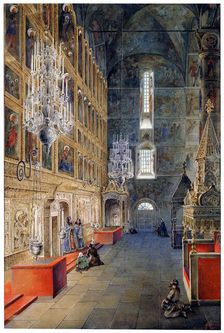 Interior in the Assumption Cathedral in the Moscow Kremlin 1819. Artist: Fyodor Yakovlevich Alexeev