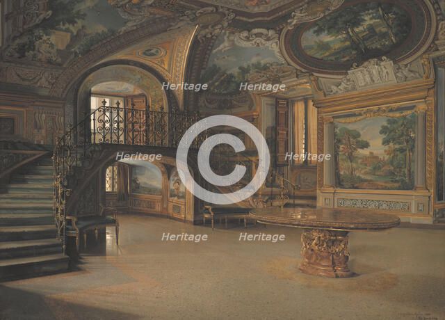 Interior in the Palazzo Borghese, 1886. Creator: Josef Theodor Hansen.