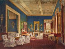 Interior in the Talyzin's Manor House Denezhnikovo. Artist: Anonymous