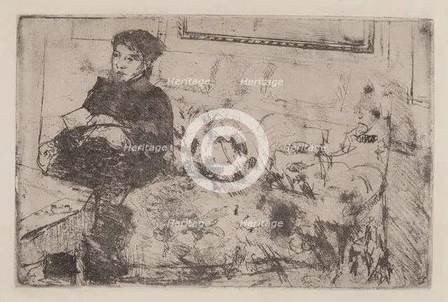 Interior: On the Sofa, c. 1883. Creator: Mary Cassatt.