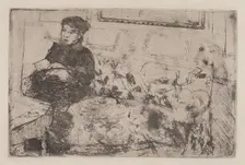 Interior: On the Sofa, c. 1883. Creator: Mary Cassatt