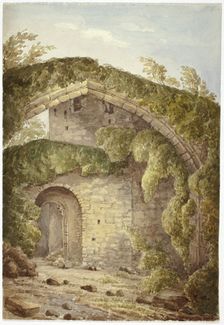 Interior of Conway Castle, 1845. Creator: Elizabeth Murray