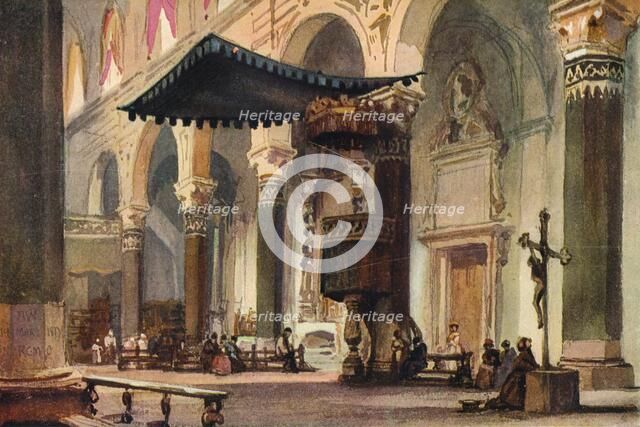 'Interior of Cathedral, San Remo', c1870. Artist: Alfred Waterhouse.