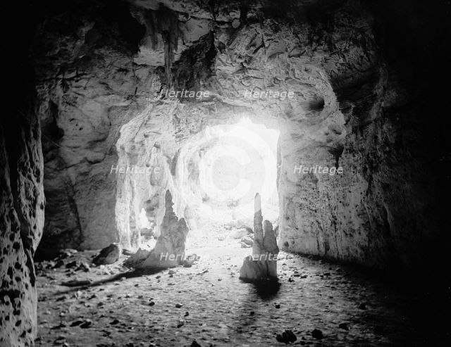 Interior of cave, El Abra, Mexico, between 1880 and 1897. Creator: William H. Jackson.