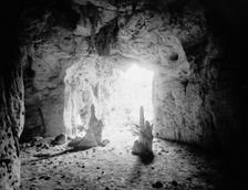 Interior of cave, El Abra, Mexico, between 1880 and 1897. Creator: William H. Jackson