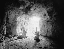 Interior of cave, El Abra, Mexico, between 1880 and 1897. Creator: William H. Jackson