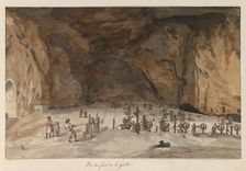 Interior of cave of Santa Maria Capella, 1778. Creator: Louis Ducros